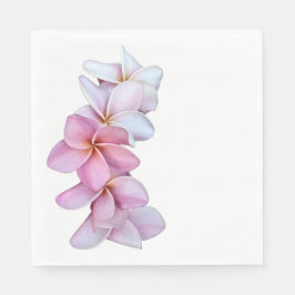 Plumeria en la servilleta de papel rosa