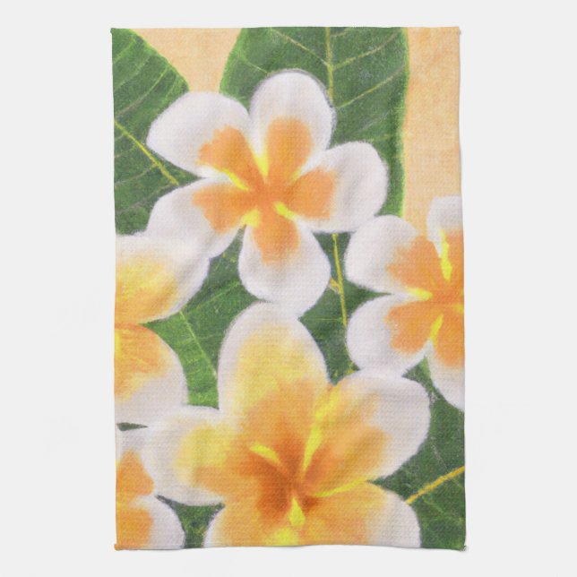 Plumeria Frangipani Toalla de decoración de cocina (Vertical)
