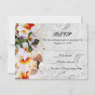 Plumeria Orquídea Lei en la Arena RSVP Boda de Pla