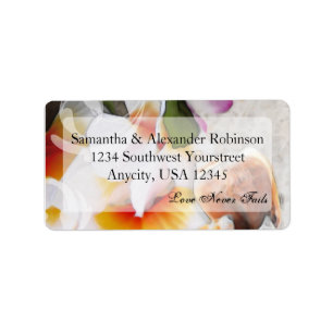 Plumeria Orquídea Lei en las etiquetas de arena