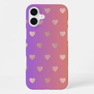 Plus Funda para iphone 16 con estampado de corazón en o