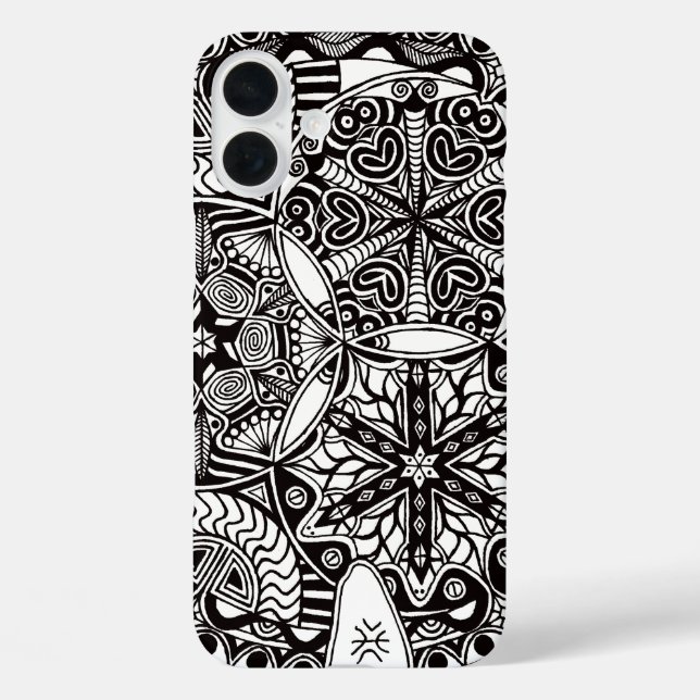 Plus Funda para iPhone 16 "Nebulosas Doradas" (monocrom (Reverso )