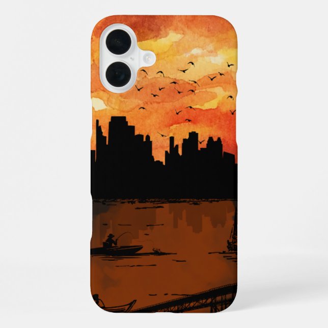 Plus Funda para iphone 16 pro atardecer estético  (Reverso )
