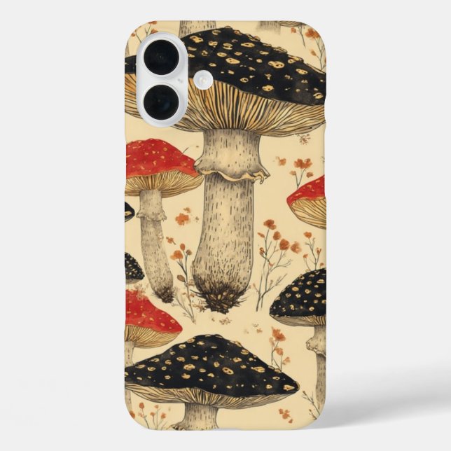 Plus Scarlet Cap Mushroom Meadow - IPhone 16 Funda (Reverso )