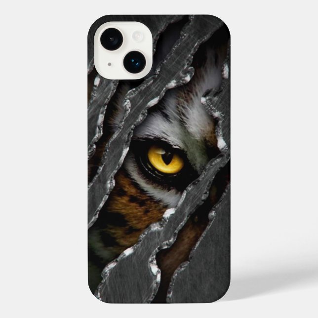 Plus Tiger Eyes iPhone 14 más estuche para iphone Funda (Reverso )