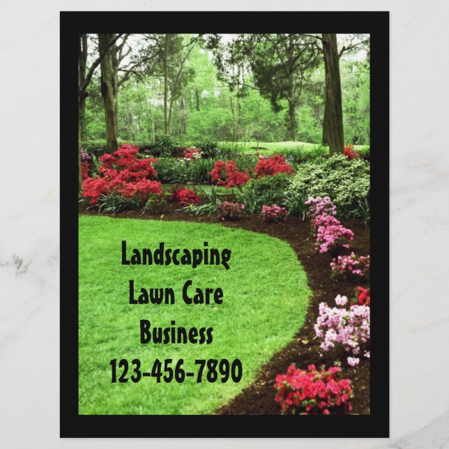 Plush Green Landscape Lawrence Care Business Flyer (Frente)