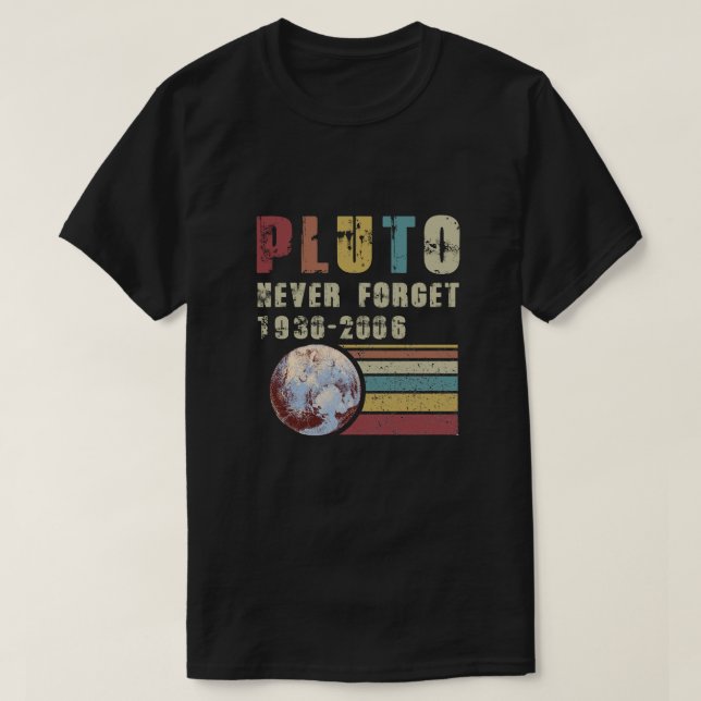 Pluto nunca olvida la camiseta planetaria 1936-200 (Diseño del anverso)