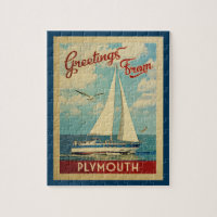 Plymouth Jigsaw Puzzle Sailboat Massachusetts