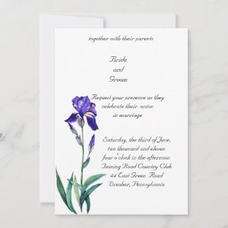 PMACarlson Elegant Iris Wedding Invitación