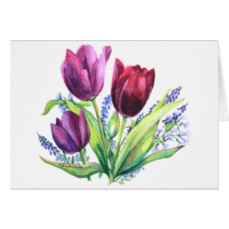 PMACarlson Tulips con Spring FlowersCard