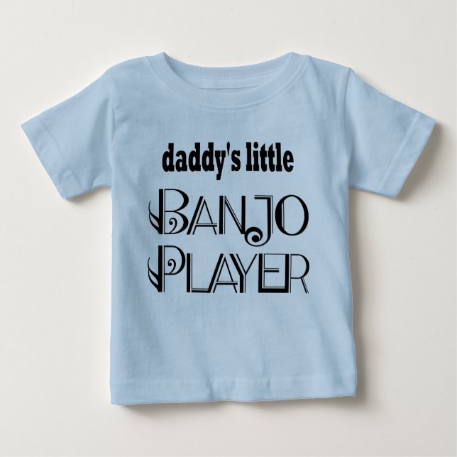 Poca camiseta del bebé del jugador del banjo del (Anverso)