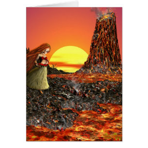 Poca diosa Pele, tarjeta del volcán