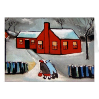 POCA ESCENA ROJA DE LA NIEVE DE LA CASA