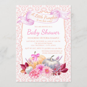 Poca invitación de Baby Shower de la calabaza del