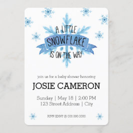 Poca invitación de Baby Shower del copo de nieve
