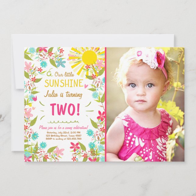 Poca invitación de la fiesta de cumpleaños de la (Anverso)