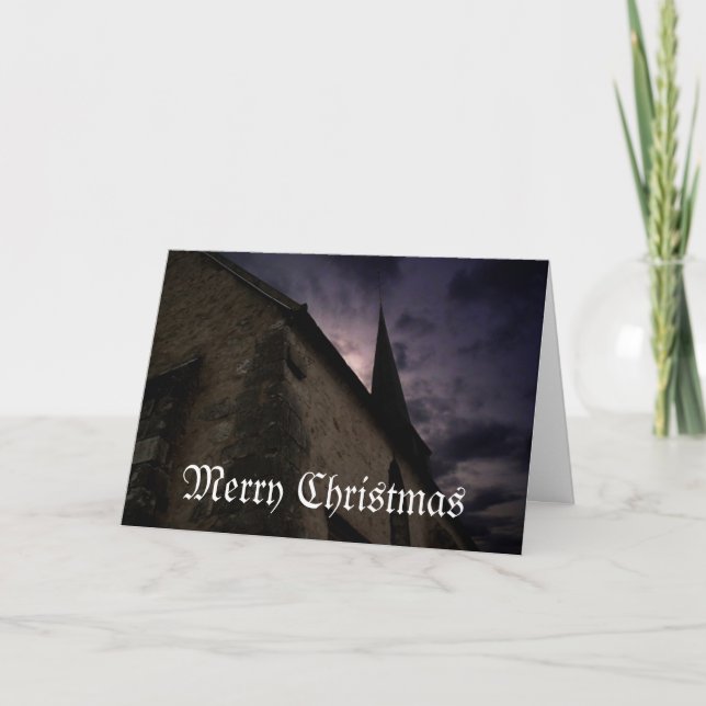 Poca tarjeta de las Felices Navidad de la iglesia (Anverso)