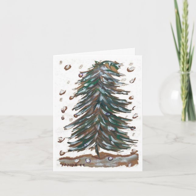 Poca tarjeta del árbol de navidad (Anverso)