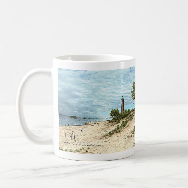 Poca taza de café de Michigan del faro del Sable (Izquierda)