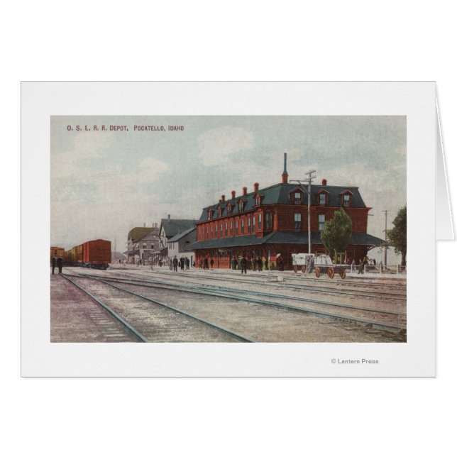 Pocatello, ID - Trenes y personas alrededor del tr (Anverso (Horizontal))