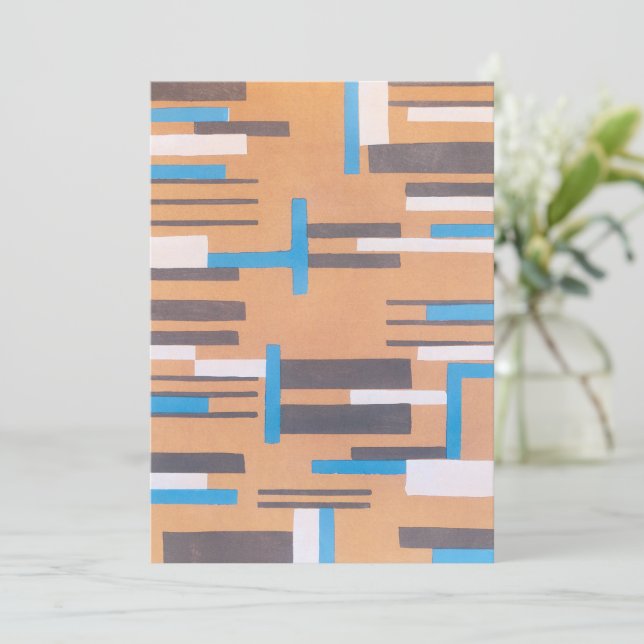 Pochoir de jazz vintage Art Deco, patrón geométric (Anverso de pie)