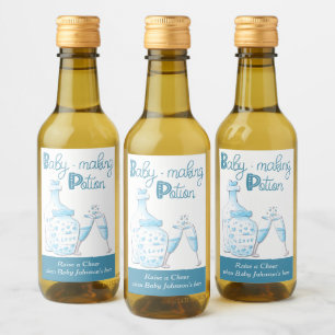 Poción para Hacer Bebé en Botella de Vidrio Azul F