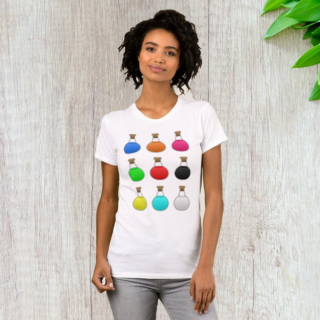 Pociones coloridas camiseta femenina (Subido por el creador)