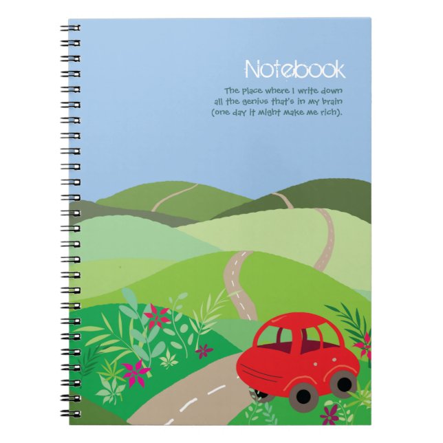 Poco coche rojo en el cuaderno de Rolling Hills (Frente)