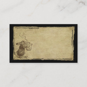 Poco conejito con las tarjetas de visitas