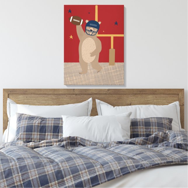 Poco Estelar Touchdown Teddy Lienzo en Lona (Insitu(Dormitorio))