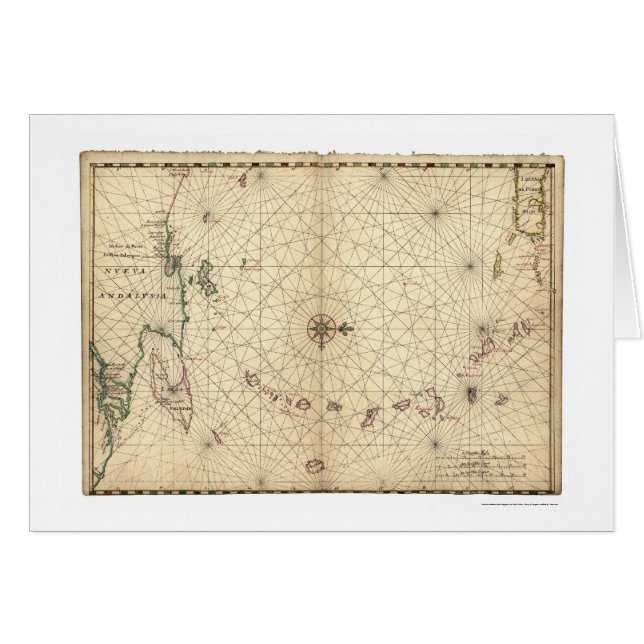 Poco mapa 1650 de Antillas (Anverso (Horizontal))