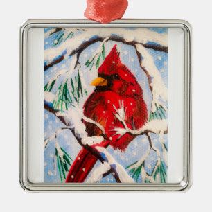 Poco ornamento cardinal rojo