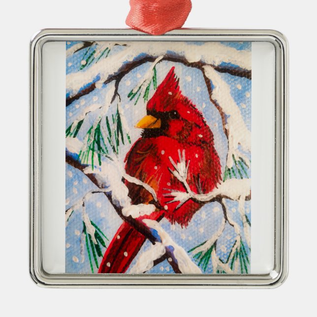 Poco ornamento cardinal rojo (Frente)