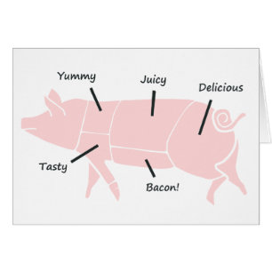 Poco Piggie rosado con las etiquetas sabrosas