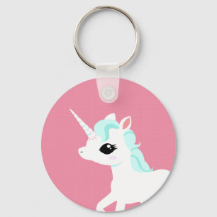 Poco unicornio con llavero azul de la melena