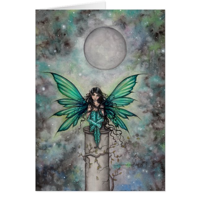 Poco Verde Fae Gótico Arte de Hadas Fantasía (Frente)