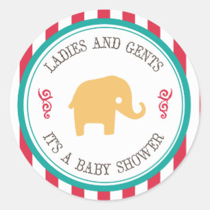 Pocos pegatinas de Baby Shower del circo del