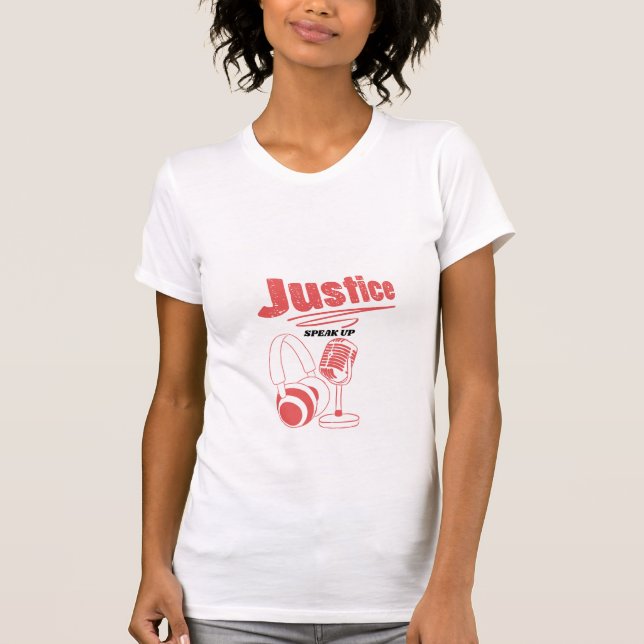 Podcast para la camiseta de la justicia (Anverso)