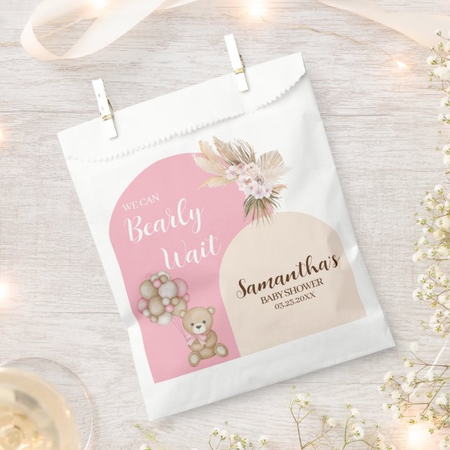 Podemos esperar a Chica Bolsas de Baby Shower Favo (Cortado)