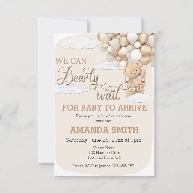 Podemos Esperar A La Invitación De Baby Shower Ted (Anverso)