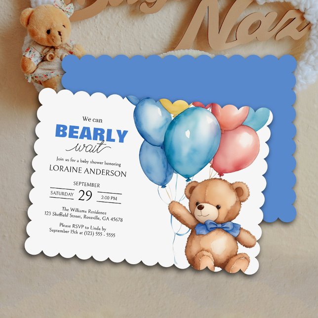 Podemos Esperar A Los Muchachos Azules Invitación  (Create cherished memories for years to come with this adorable baby shower invitation.)