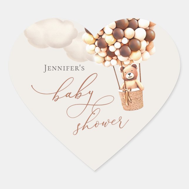 ¡Podemos Esperar! Baby Shower Heart Pegatina (Anverso)