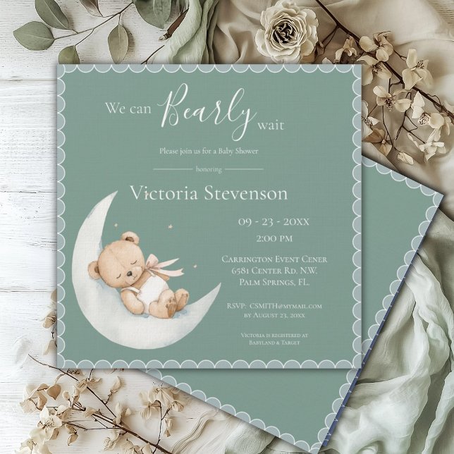 Podemos Esperar Bear Bear Bear Green Baby Shower (Subido por el creador)
