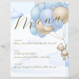 Podemos Esperar Bearning Balloons Boy Menú Baby Sh