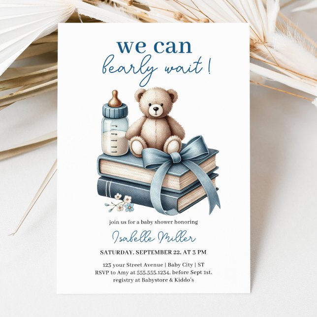 ¡Podemos Esperar! Invitación de Baby Shower (We Can Bearly Wait! Baby Shower Invitation)