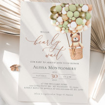 ¡Podemos Esperar! Invitación verde a Baby Shower