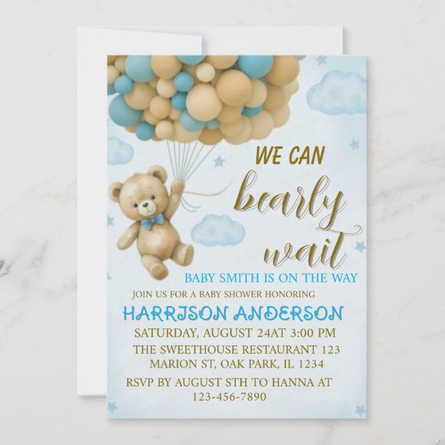 Podemos esperar la invitación de Baby Shower (Anverso)