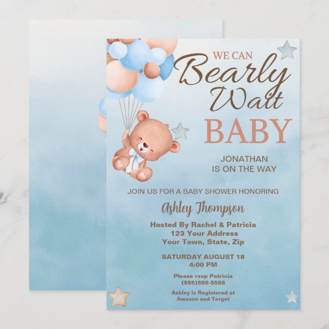 Podemos esperar la invitación de Baby Shower (Anverso / Reverso)