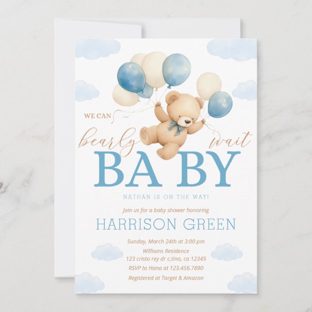 Podemos esperar la invitación de Baby Shower (Anverso)