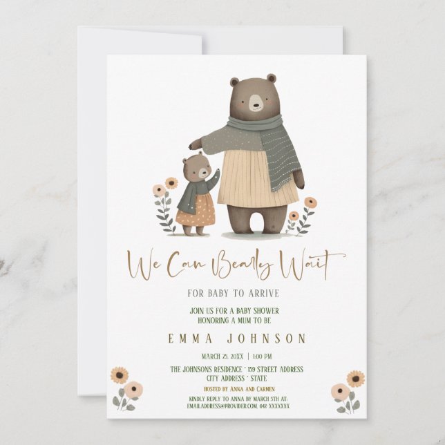 Podemos esperar la invitación de Baby Shower (Anverso)
